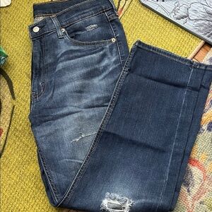 Levis 541 Dark Blue Distressed Jeans size: 34 30